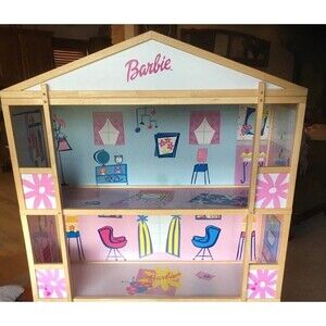 Barbie wooden dream house Vintage PJ Kids MB70016 Doll Pink Girl Play Child
